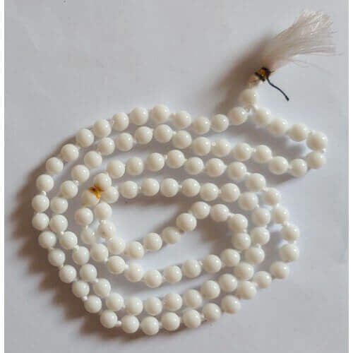 Safed Hakik Mala White Rosary Ganth Wali-Original